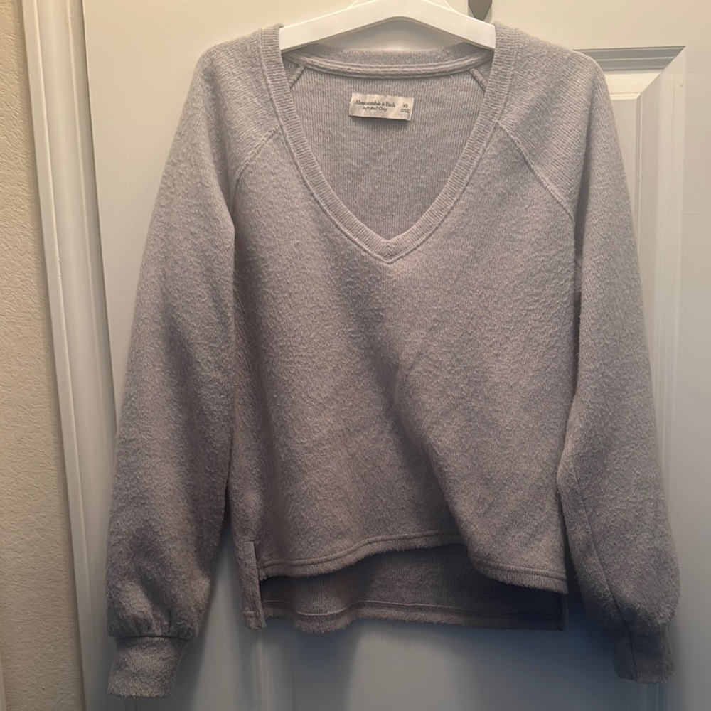 Cozy Gray V-Neck Sweater